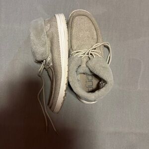 Gray Shoes with Fur Lining